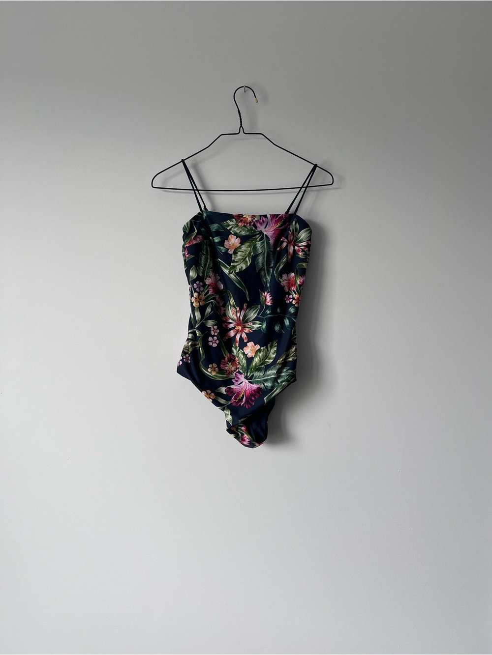 Navy Tropical Floral One-Piece Swimsuit for Kids